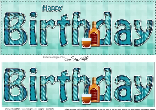 Large DL HAPPY BIRTHDAY 3D decoupage