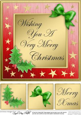 Elegant Christmas Greetings - 8 x 8 Quick Card Topper