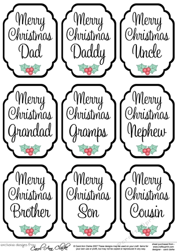 3D Christmas Greetings Sentiment Sheet