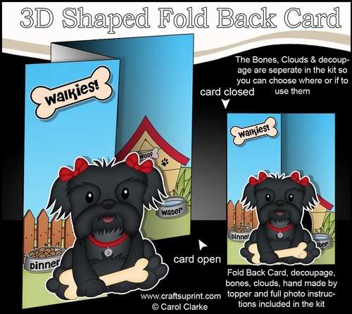 3D Shaped No-Hole Fold Back Mini Kit - Little Shih Tzu Dog Star