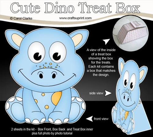 3D Cute Dino Treat Box Gift Set Mini Kit - Cute Little Daly Dino