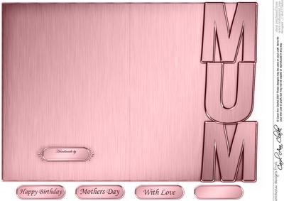 5 x 7 Elegant Metallic Mum Shaped Card