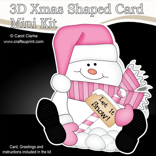 3D Shaped Christmas Card Kit - Snowman Oli wants it to Snow!