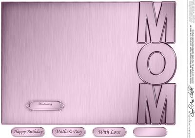 5 x 7 Elegant Metallic Mom Shaped Card