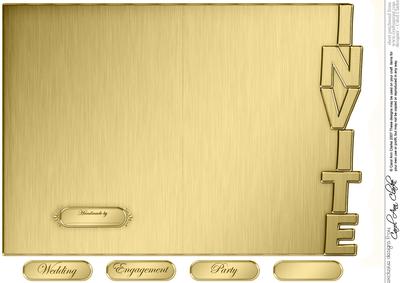 5 x 7 Elegant Metallic Invite Shaped Card