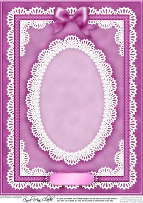 A4 Pearls, Lace and Ribbon Plain Card Base