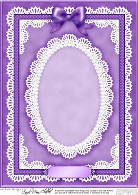 A4 Pearls, Lace and Ribbon Plain Card Base