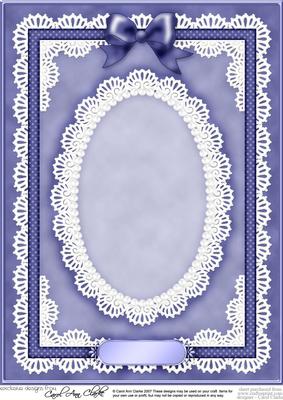A4 Pearls, Lace and Ribbon Plain Card Base