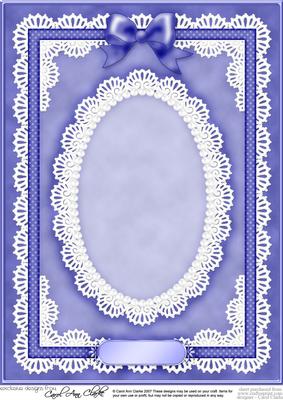 A4 Pearls, Lace and Ribbon Plain Card Base