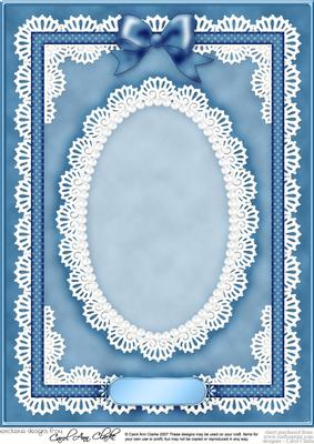 A4 Pearls, Lace and Ribbon Plain Card Base