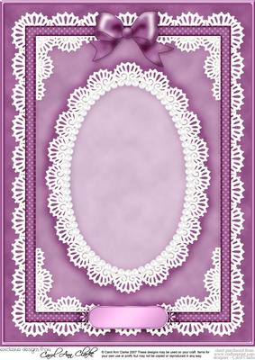 A4 Pearls, Lace and Ribbon Plain Card Base