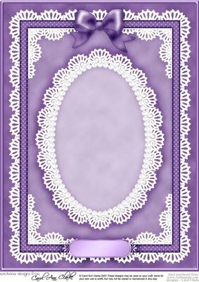 A4 Pearls, Lace and Ribbon Plain Card Base