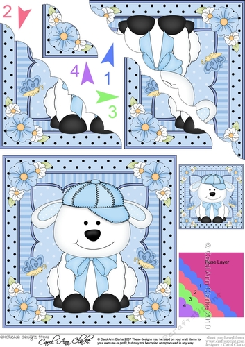 Cute Little Lamb Scalloped Corner Stacker