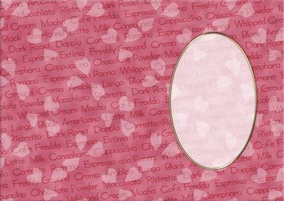 A5 Pretty Rose Words and Hearts Card Front or Insert