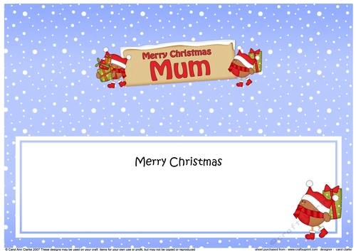 Large DL Merry Christmas MUM with Robins insert