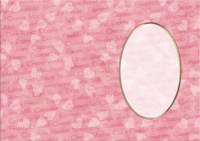 A5 Pretty Rose Words and Hearts Card Front or Insert