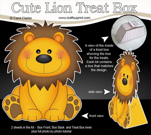3D Cute Cat Treat Box Gift Set Mini Kit - Cute Little Lloyd Lion