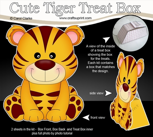 3D Cute Cat Treat Box Gift Set Mini Kit - Cute Little Tinker Tiger