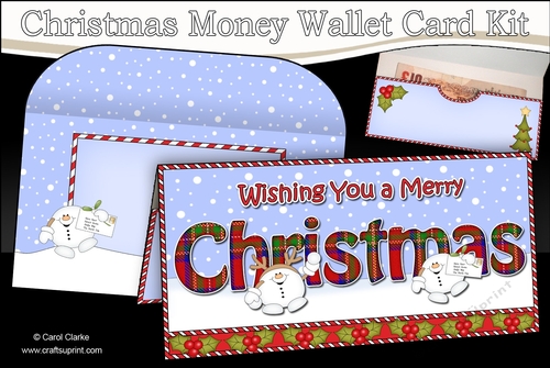 WISHING YOU A MERRY CHRISTMAS Money or Gift Wallet Card Kit