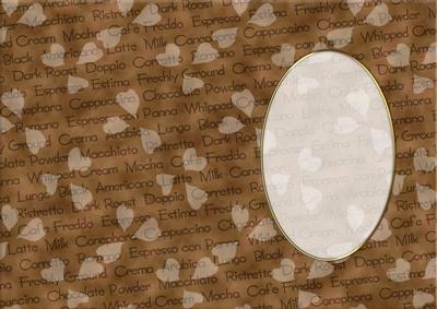 A5 Pretty Rose Words and Hearts Card Front or Insert