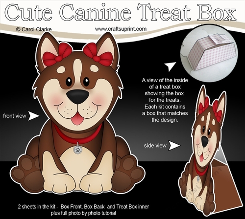 3D Cute Canine Treat Box Gift Set Mini Kit - Little Husky Dog Sugar