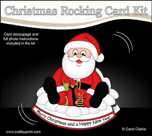 3D Shaped Rocking Christmas Card Mini Kit - Santa has Xmas Presents