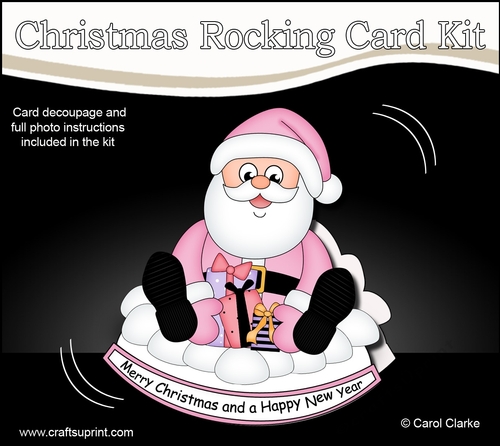 3D Shaped Rocking Christmas Card Mini Kit - Santa has Xmas Presents