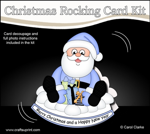 3D Shaped Rocking Christmas Card Mini Kit - Santa has Xmas Presents