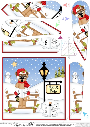 Christmas Meerkat is at the North Pole Fan Pyramage Topper