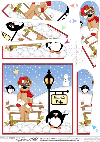 Christmas Meerkat is at the North Pole Fan Pyramage Topper