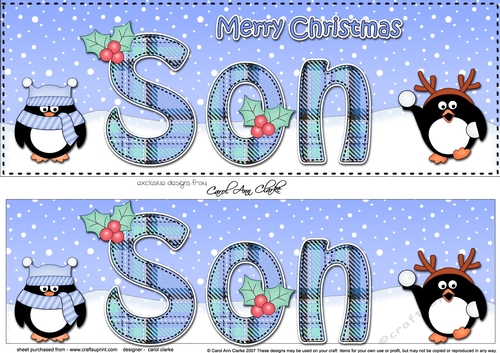 Large DL Merry Christmas SON 3D decoupage 