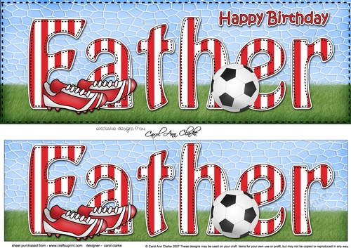 Large DL Happy Birthday FATHER 3D decoupage