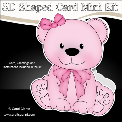3D Shaped Card  Kit - Cute Little Bliss Bear