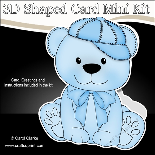 3D Shaped Card  Kit - Cute Little Benjy Bear