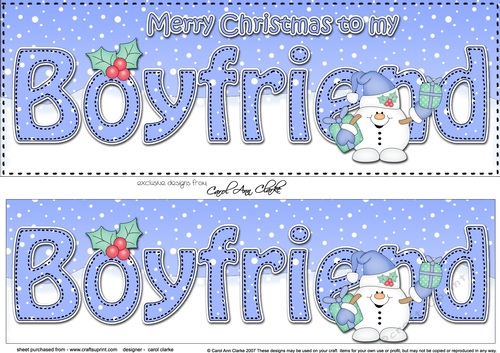 Large DL Merry Christmas BOYFRIEND 3D decoupage 