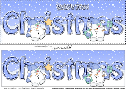 Large DL BABYS 1st CHRISTMAS 3D decoupage 