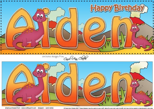 Large DL Happy Birthday AIDEN 3D decoupage
