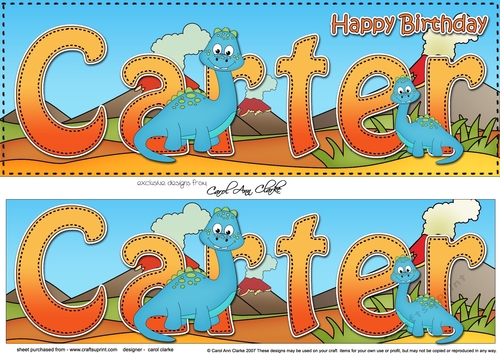 Large DL Happy Birthday CARTER 3D decoupage