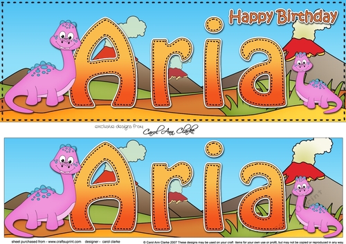 Large DL Happy Birthday ARIA 3D decoupage