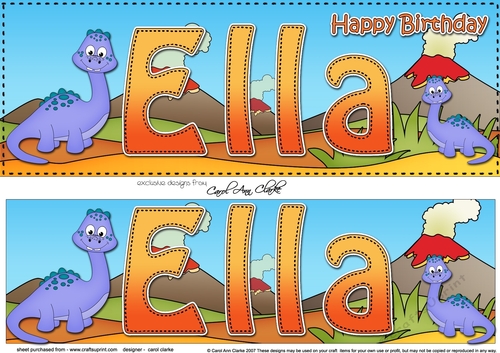 Large DL Happy Birthday ELLA 3D decoupage