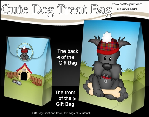 3D Gift Bag Mini Kit - Cute Little Scottie Dog Hamish