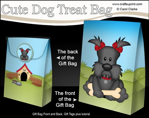 3D Gift Bag Mini Kit - Cute Little Scottie Dog Maisie