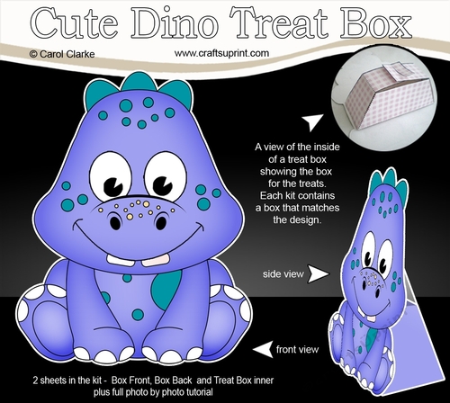 3D Cute Dino Treat Box Gift Set Mini Kit - Cute Little Darla Dino