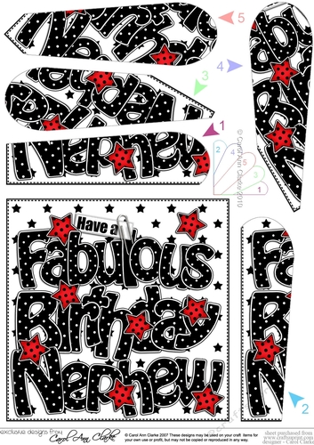 Have a Fabulous Birthday NEPHEW Fan Pyramage Topper