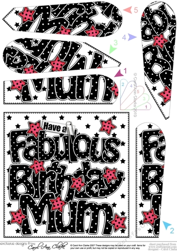 Have a Fabulous Birthday MUM Fan Pyramage Topper