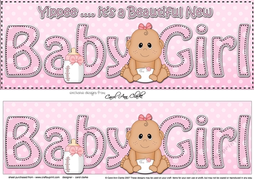 Large DL Ethnic New Baby GIRL 3D decoupage