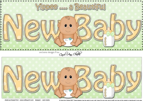 Large DL Ethnic NEW BABY 3D decoupage