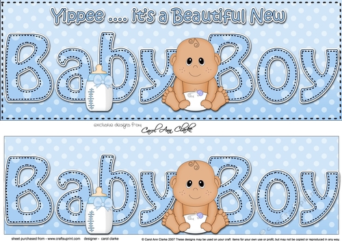 Large DL Ethnic NEW BABY BOY 3D decoupage