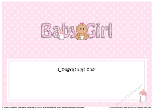 Large DL Ethnic New Baby GIRL insert