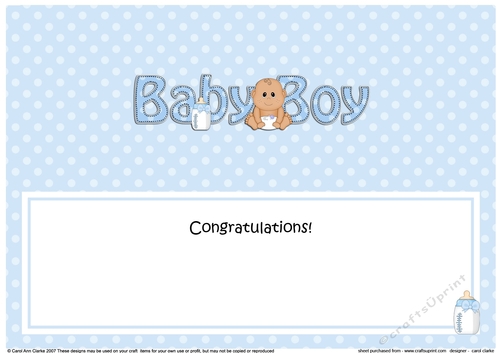 Large DL Ethnic New Baby BOY insert